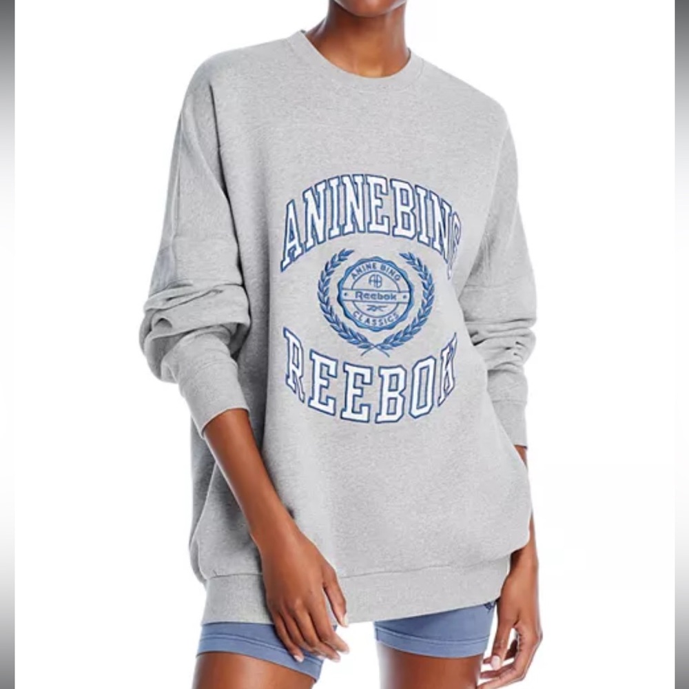 Anine Bing x Reebok Oversized Varsity Sweatshirt, Small